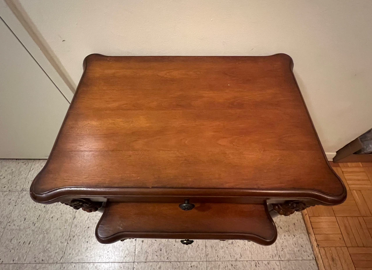 Vintage Traditional Solid Wood Nesting Tables Set with Drawers - photo 2