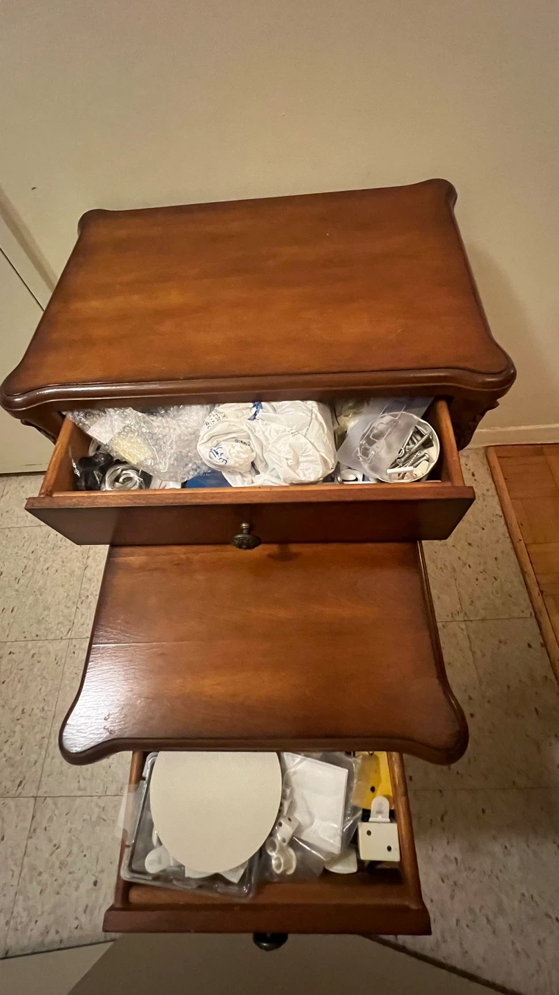 Vintage Traditional Solid Wood Nesting Tables Set with Drawers - photo 3
