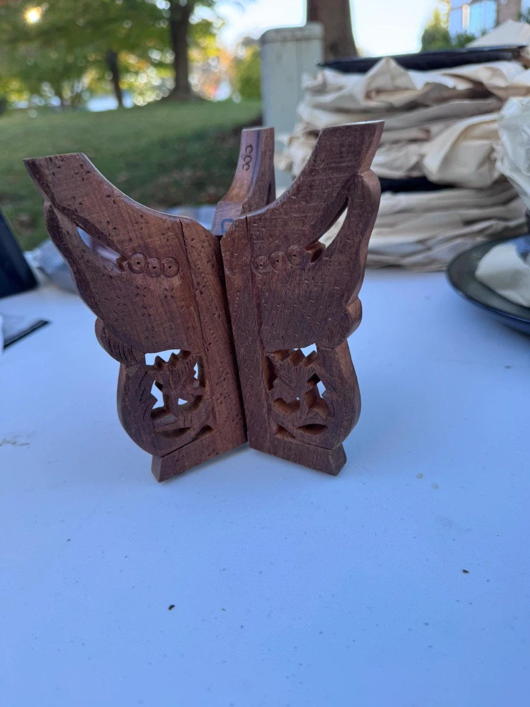 Carved Wooden Book Stand