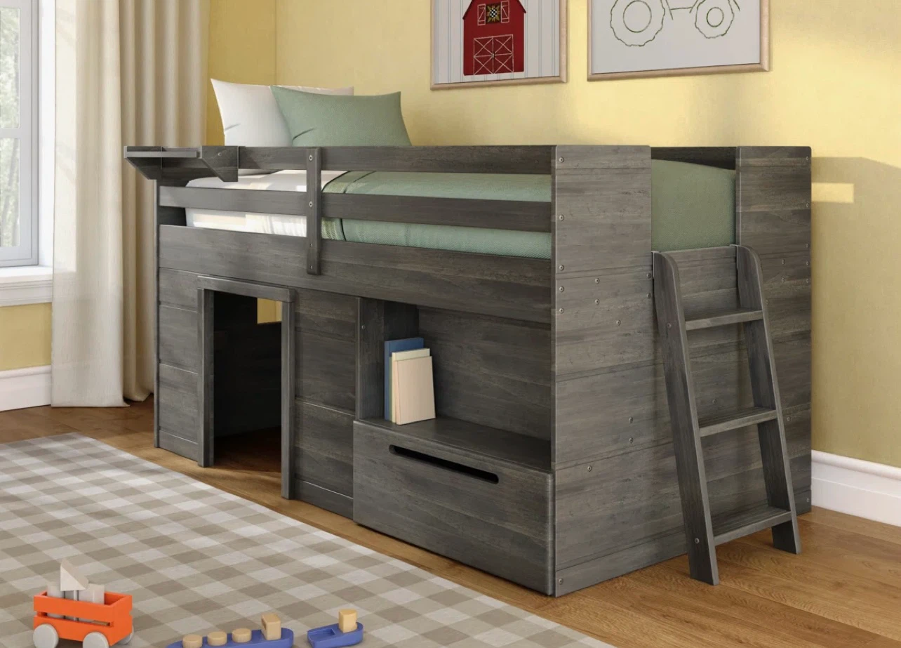Purdy Hill Twin Solid Wood Low Loft Bed by Harriet Bee - photo 2