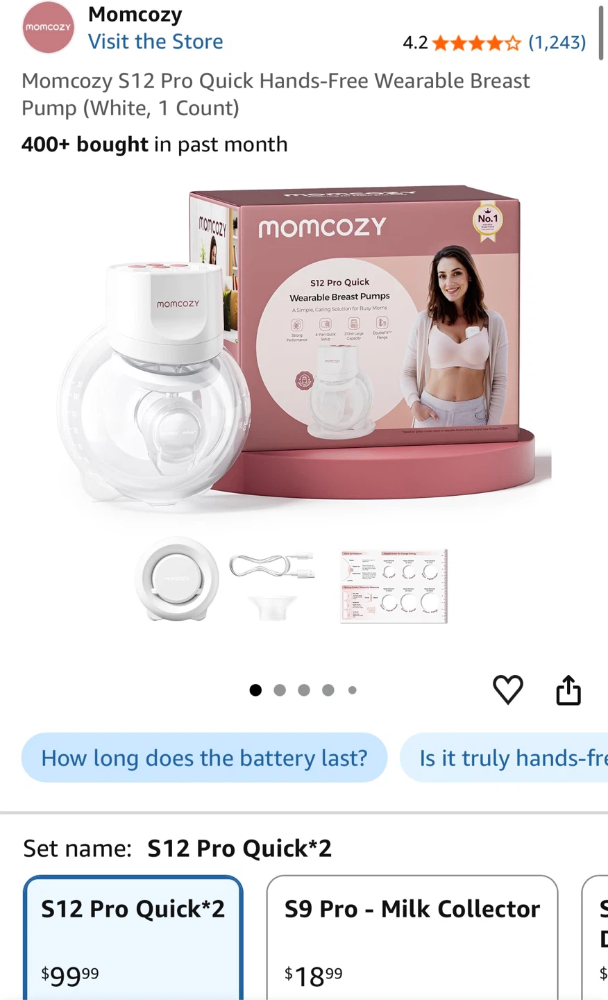 Momcozy S12 Pro Quick (1 Count)- 2 available
