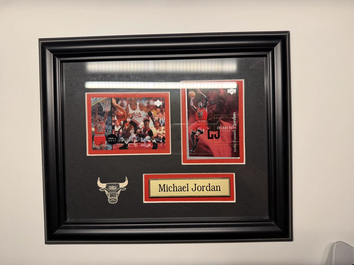 Framed Michael Jordan Upper Deck Trading Cards