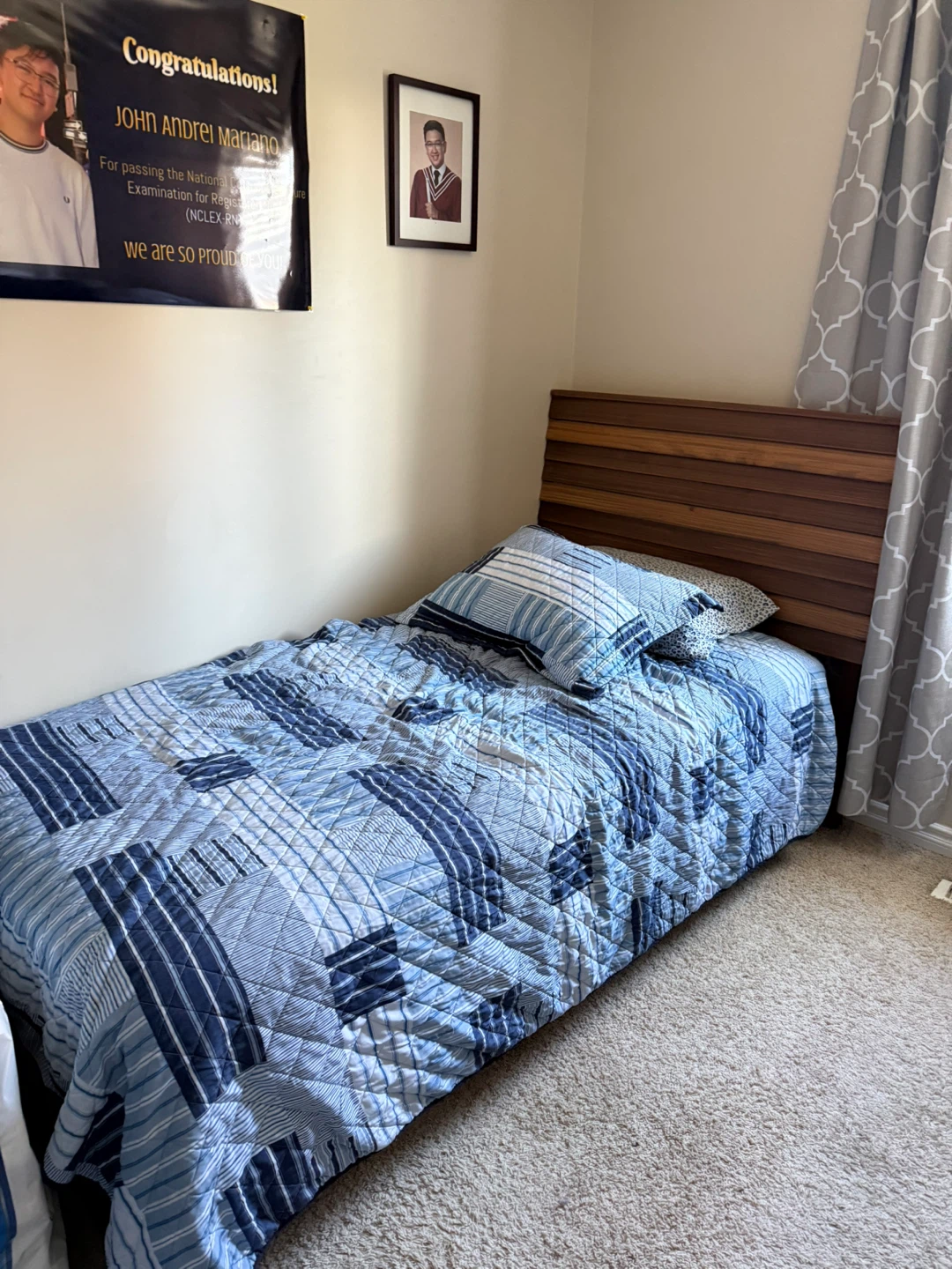 Twin bed frame with twin bed its been use for 5 days only