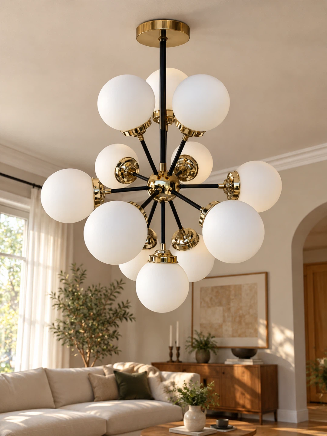 Modern Sputnik Globe Chandelier