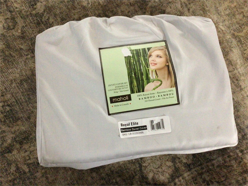 Maholi Royal Elite Bamboo Duvet Cover Set - King - 2 Shams - New - photo 2
