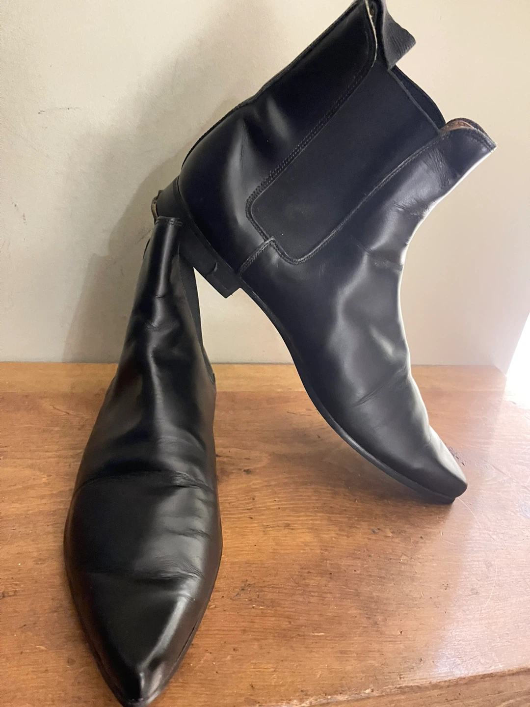 Black Leather Chelsea Boots