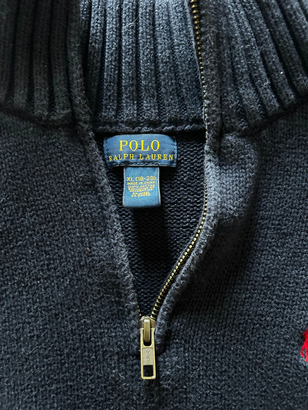 Polo Ralph Lauren Navy Half-Zip Sweater XL (18-20) - photo 2