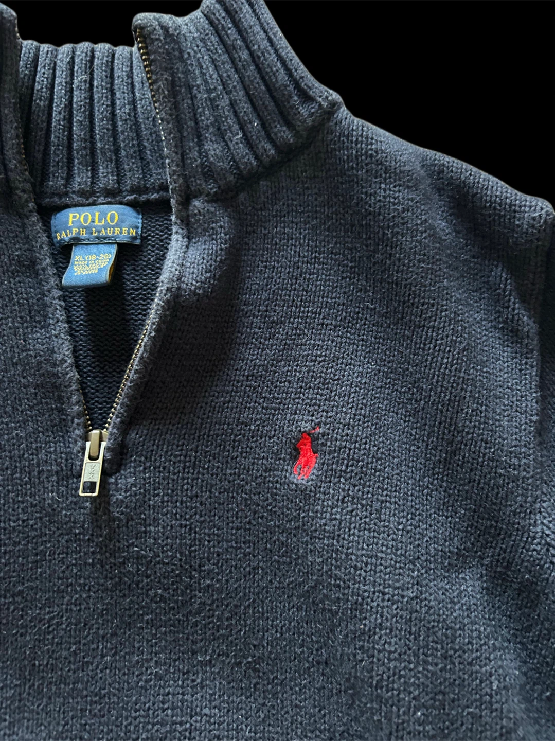Polo Ralph Lauren Navy Half-Zip Sweater XL (18-20) - photo 4