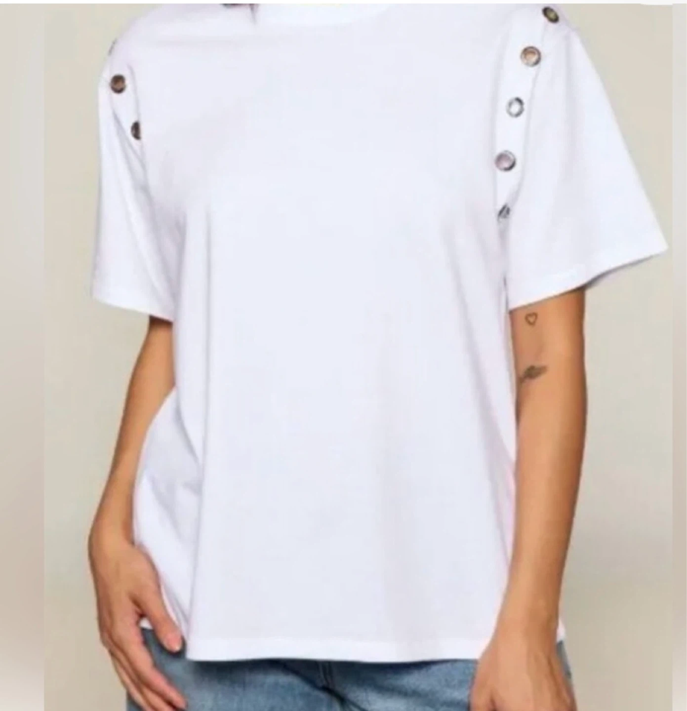 Cotton Studio White Short Sleeve Tee - photo 2