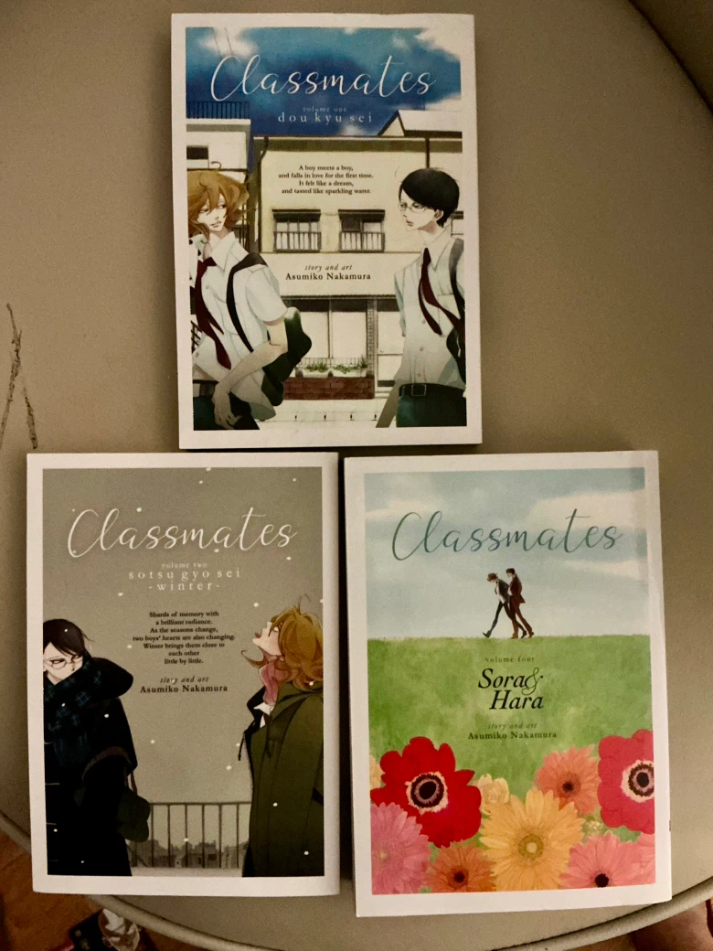 Classmates manga volumes 1, 2, and 4