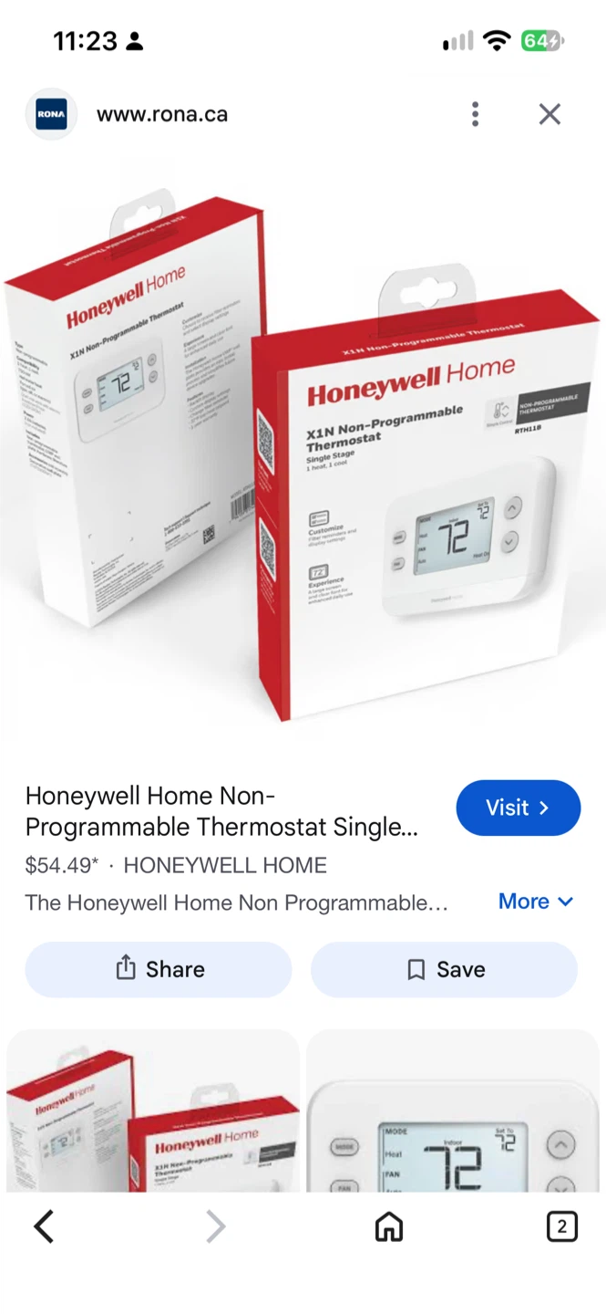 Honeywell Home X1N Non-Programmable Thermostat - photo 2