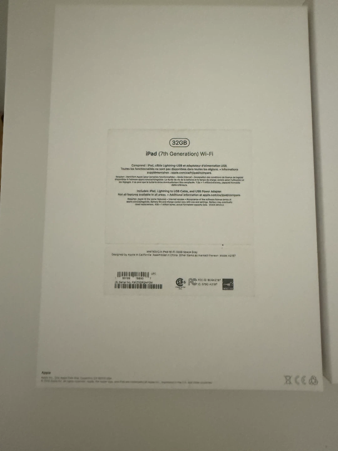 iPad 7th Generation Original Box - photo 2