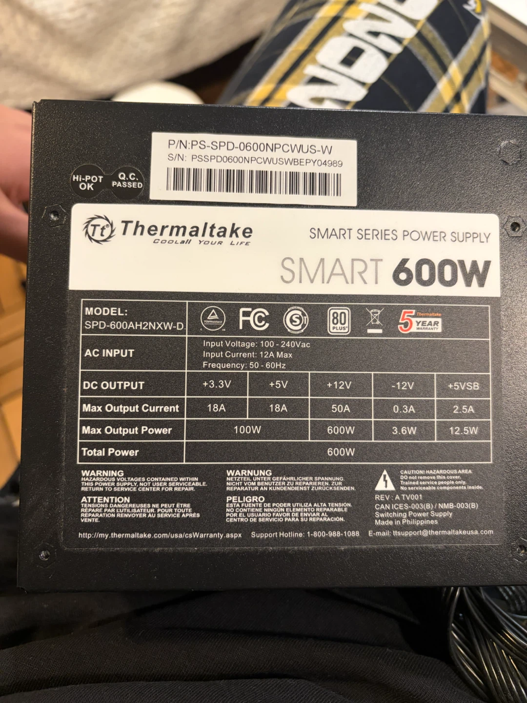 Okinos PC Case and Thermaltake 600W Power Supply - photo 3