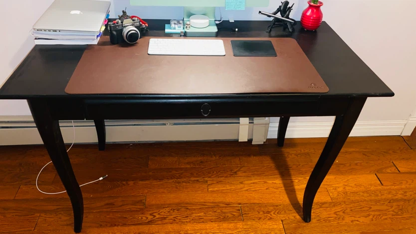 Black Wooden Desk with Single Drawer