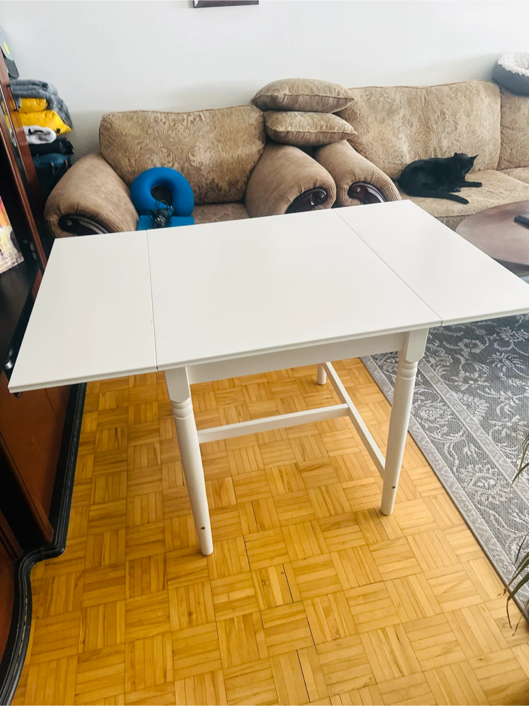 White Drop-Leaf Dining Table - photo 2