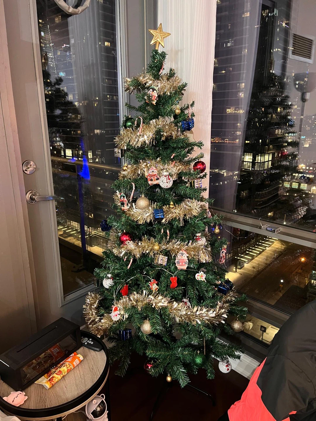 Artificial Christmas Tree with lights and decorations
