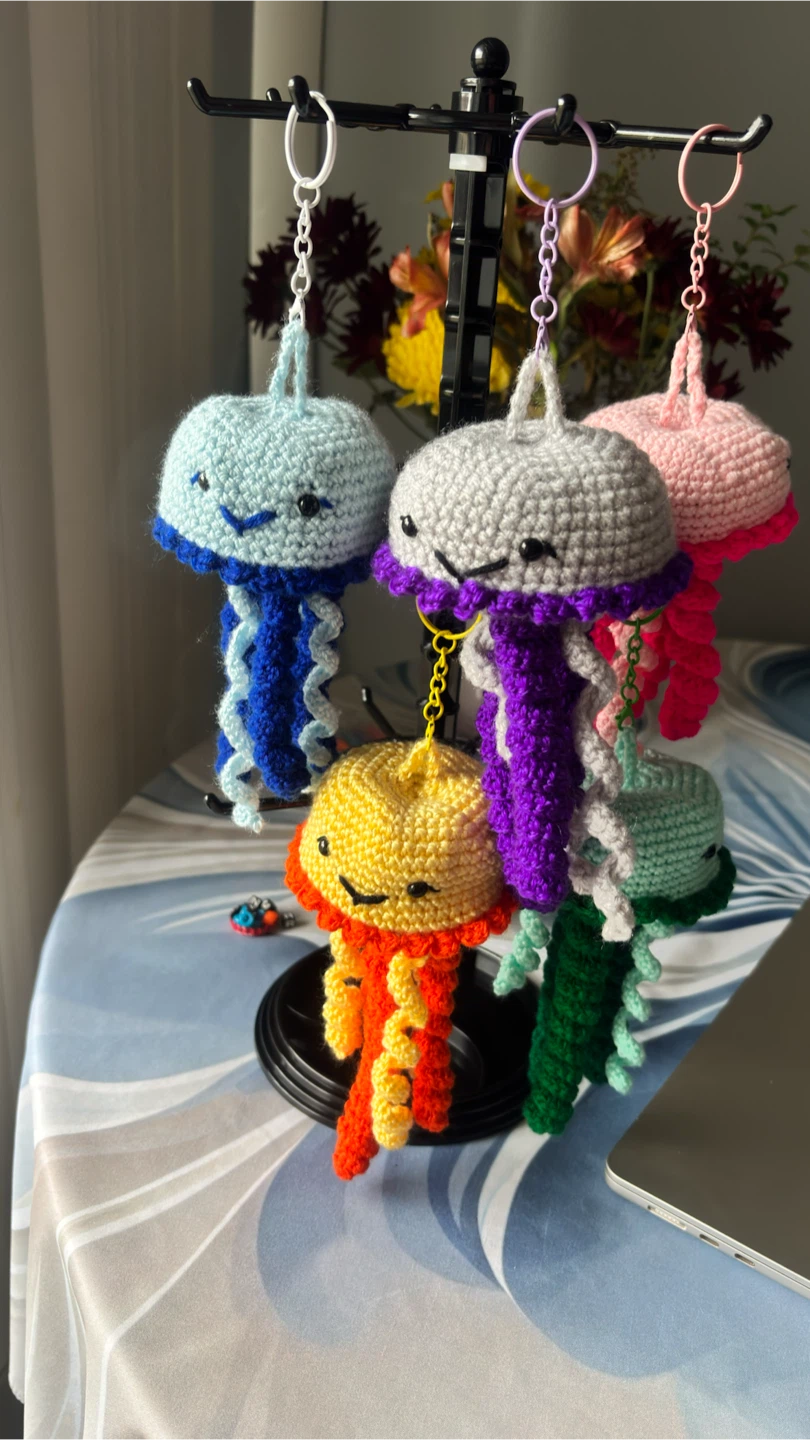 Handmade  Donut and Jellyfish Keychains - photo 5