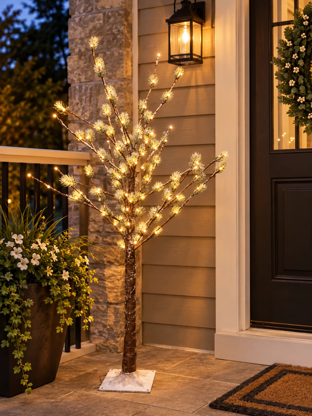Pine leave snowy new Decorative Tree 4 feet