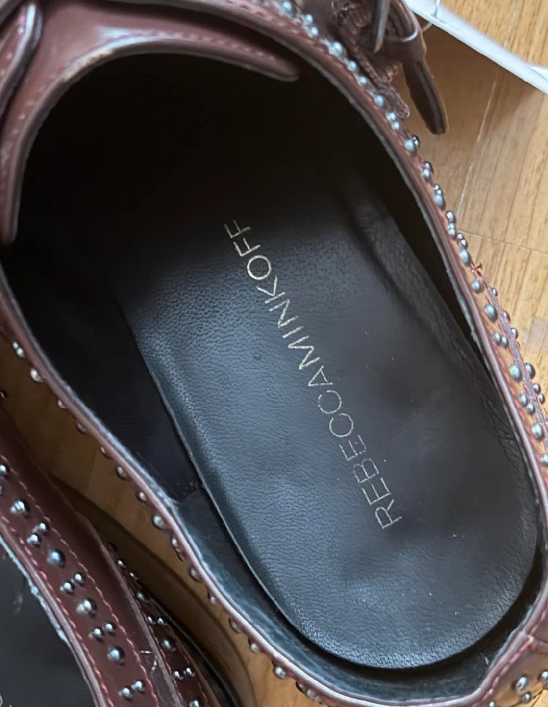 Rebecca Minkoff studded brown leather oxfords - photo 2