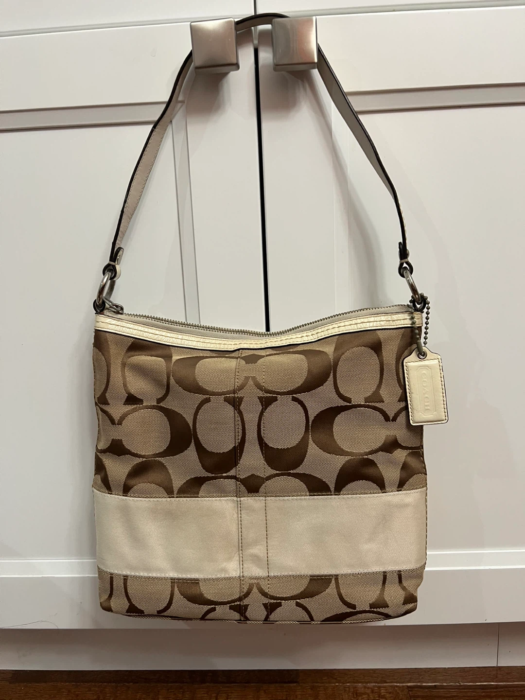 Coach Signature Stripe Shoulder Bag