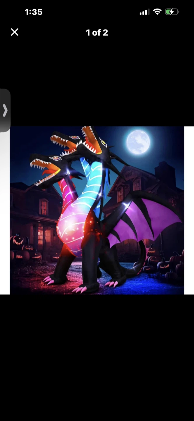 Three-Headed Dragon Halloween Inflatable - photo 2