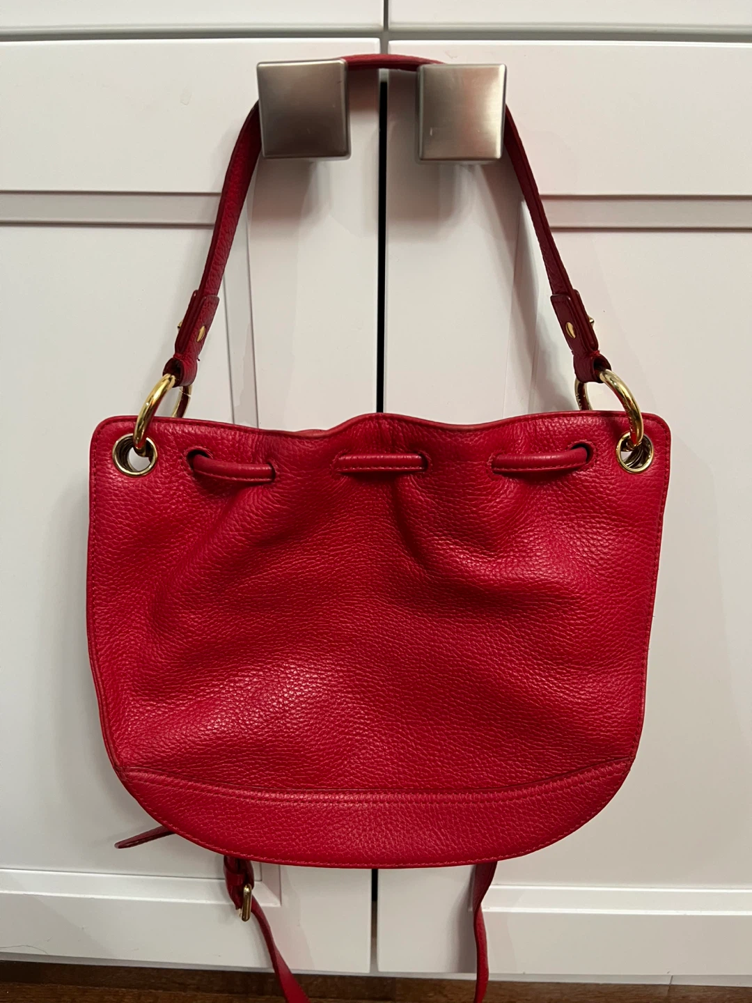 MCM Red Leather Bucket Bag - photo 2