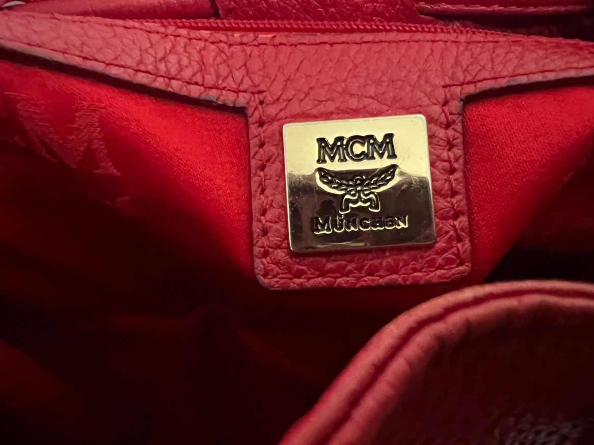 MCM Red Leather Bucket Bag - photo 5