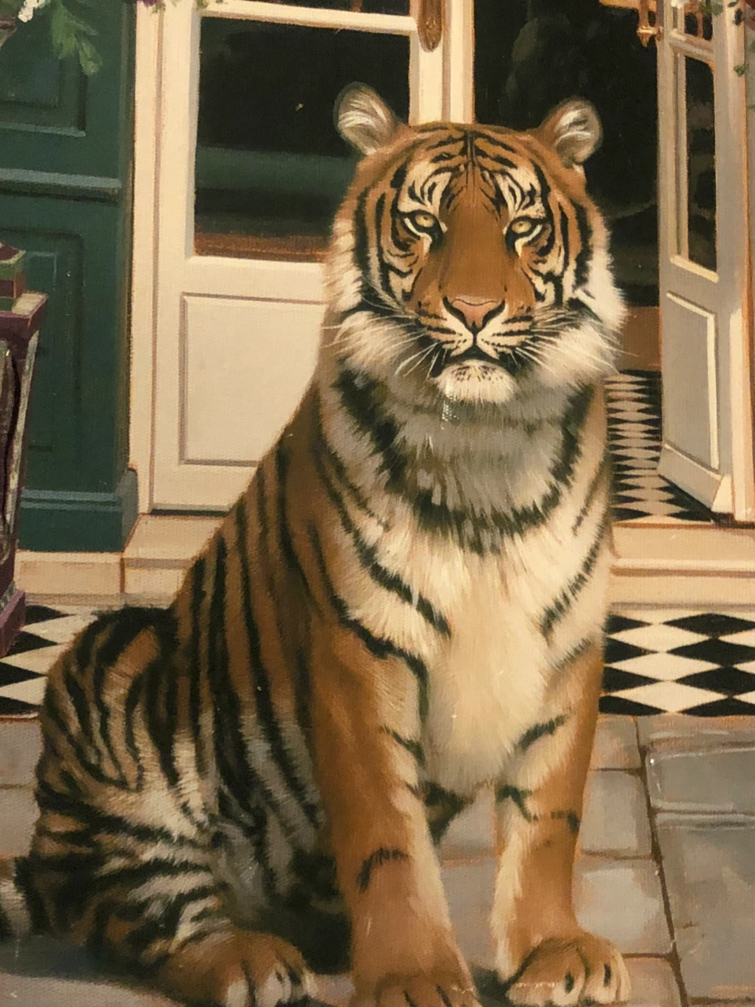 Large Tiger and Floral Print Wall Art - photo 3