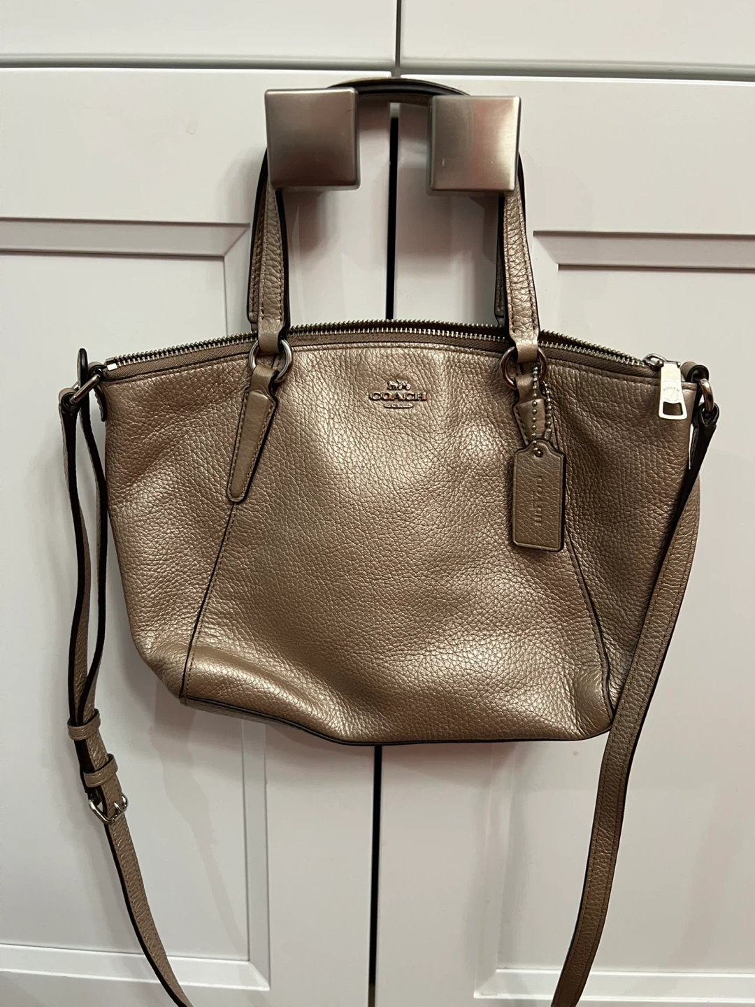Coach Metallic Gold Leather Crossbody Bag