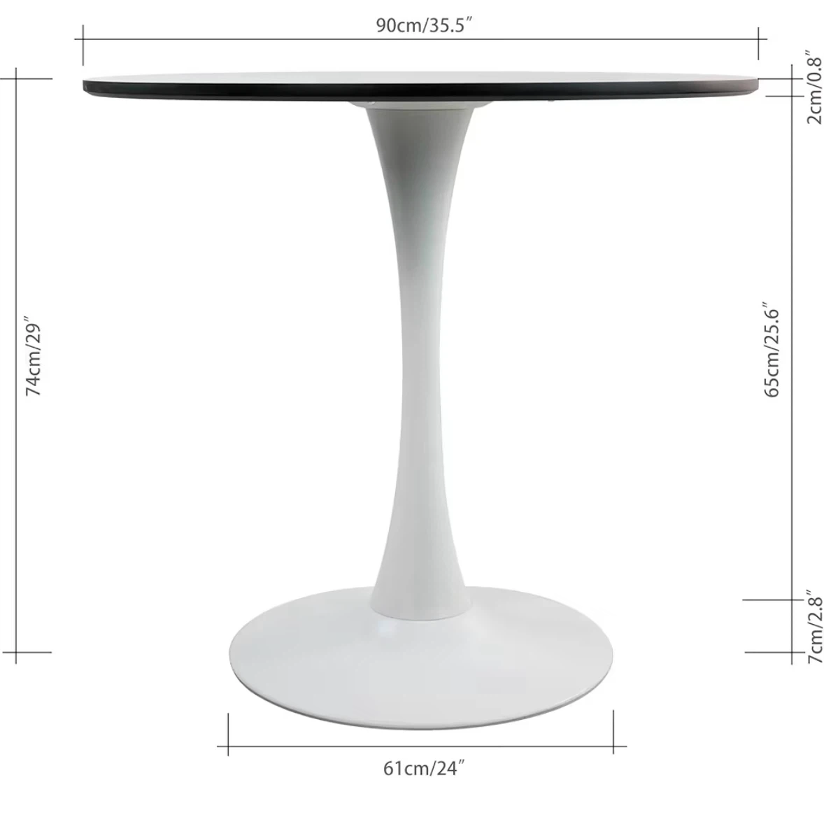 Modern Round Dining Table and Four Chairs