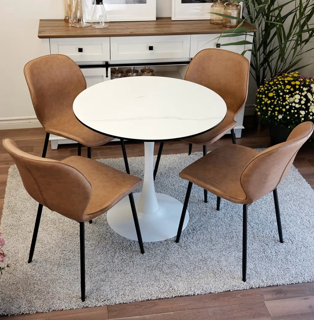 Modern Round Dining Table and Four Chairs - photo 3