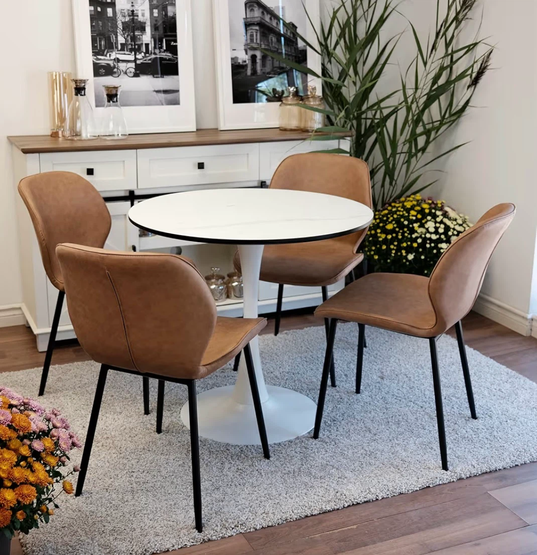 Modern Round Dining Table and Four Chairs - photo 5