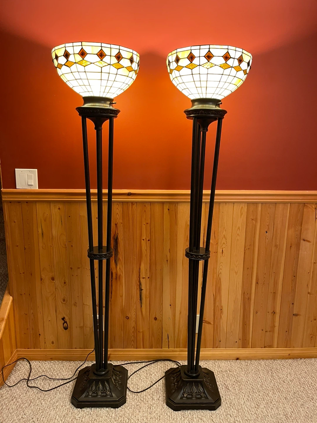 A stunning Tiffany Style torchiere ffloor lamp ($275 per lamp)