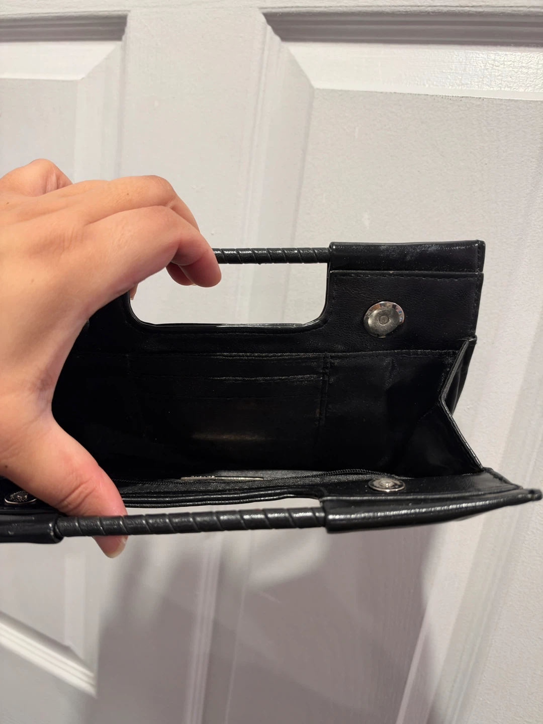 Black Structured Clutch Handbag - photo 2