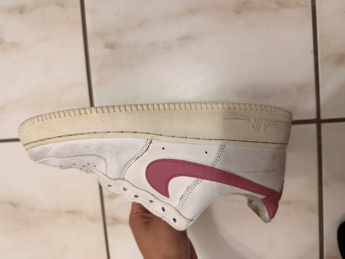Nike Air Force 1 Sneakers White and Pink - photo 3