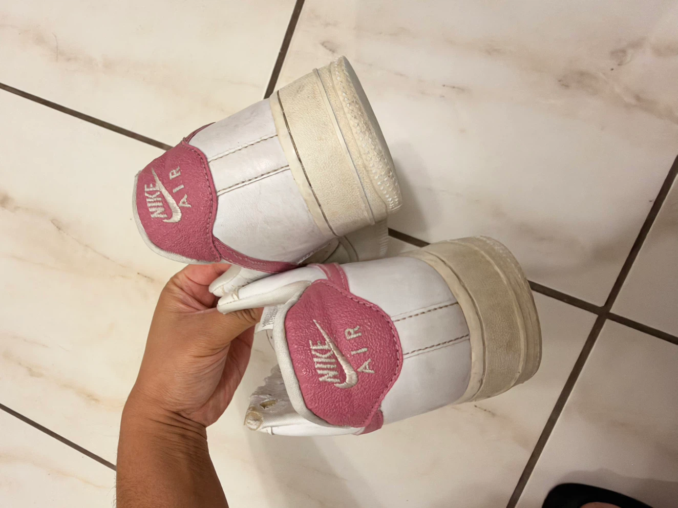 Nike Air Force 1 Sneakers White and Pink - photo 4