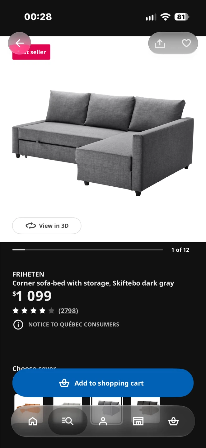 IKEA FRIHETEN Corner Sofa-Bed with Storage - photo 2