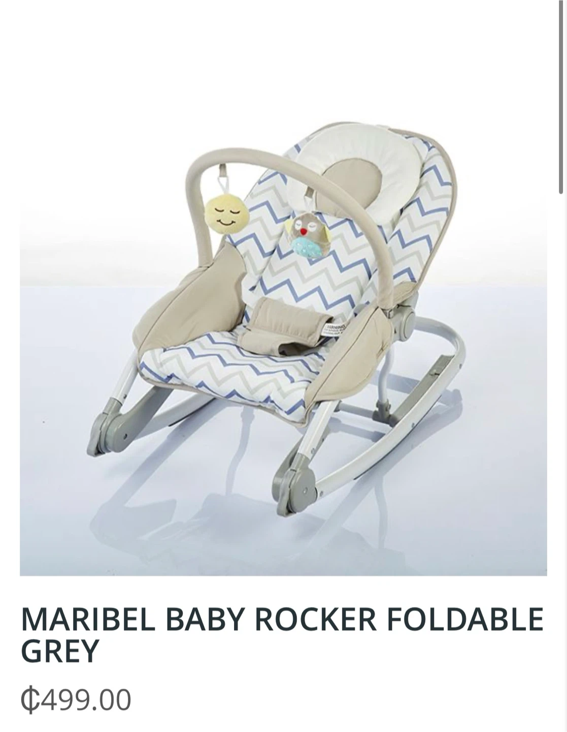 Maribel Baby Rocker Foldable Grey