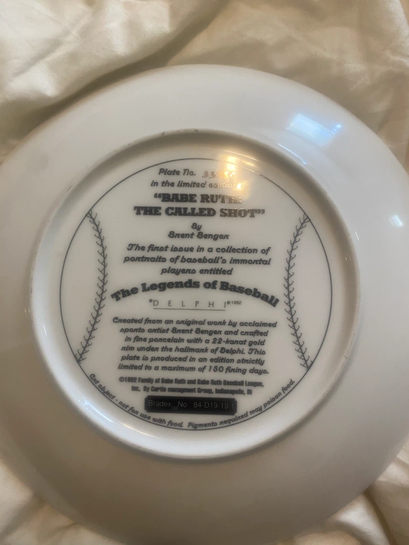 Babe Ruth The Called Shot Collector Plate - photo 2