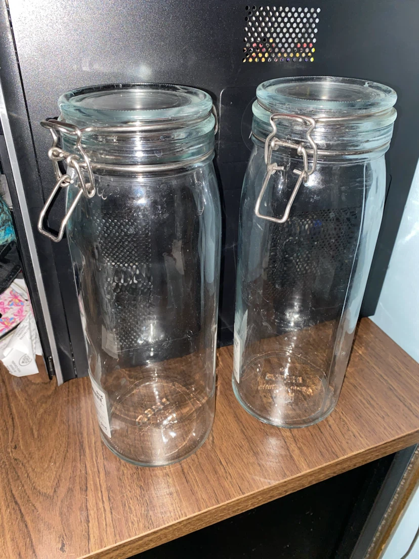 2 Glass Storage Jars with Airtight Lids - photo 2