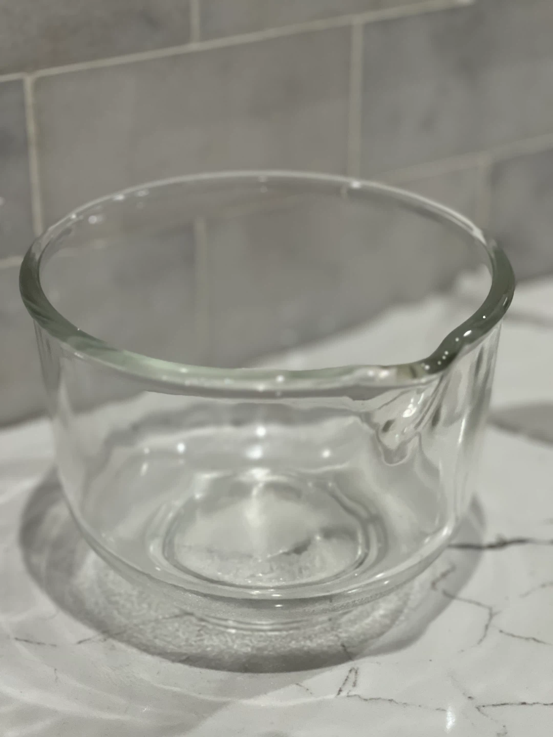 Fire-King for Sunbeam Clear Glass Mixing Bowl with Pour Spout