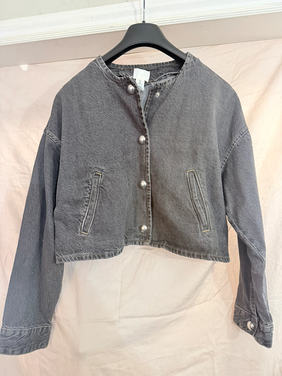: H&M Denim Jacket L - Black - Cropped - NWT