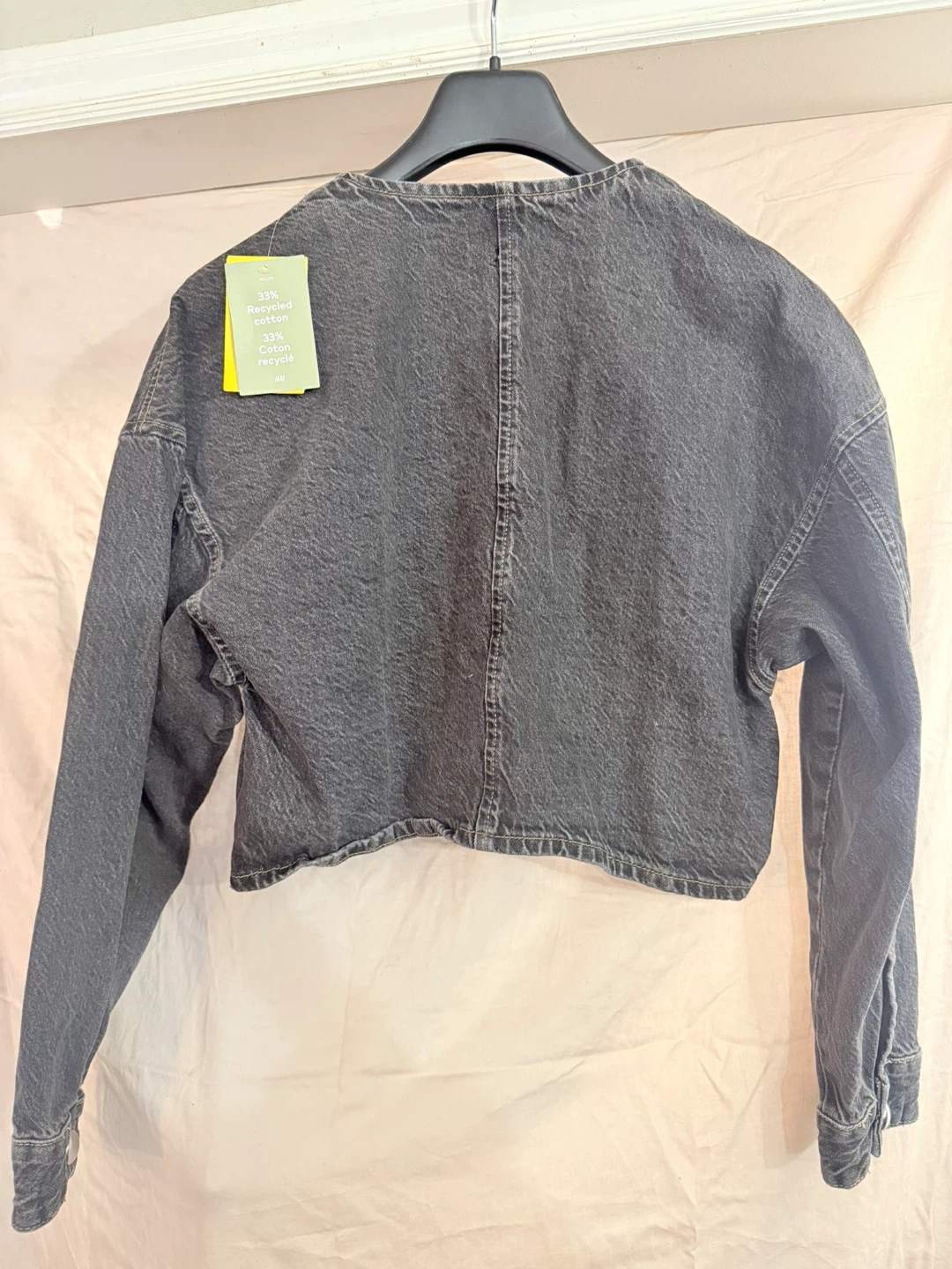: H&M Denim Jacket L - Black - Cropped - NWT - photo 2
