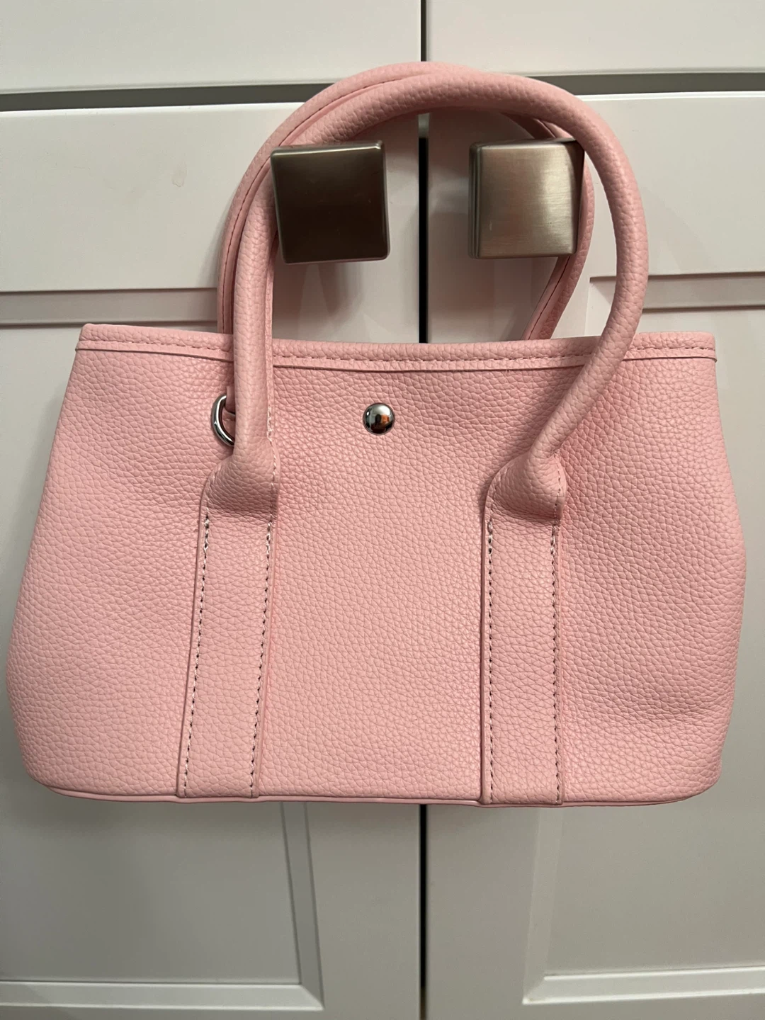 Light Pink Mini Leather Tote Bag