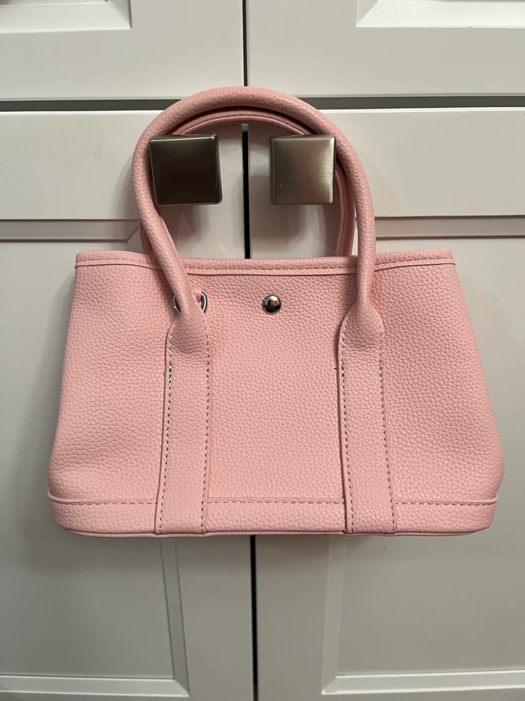 Light Pink Mini Leather Tote Bag - photo 2