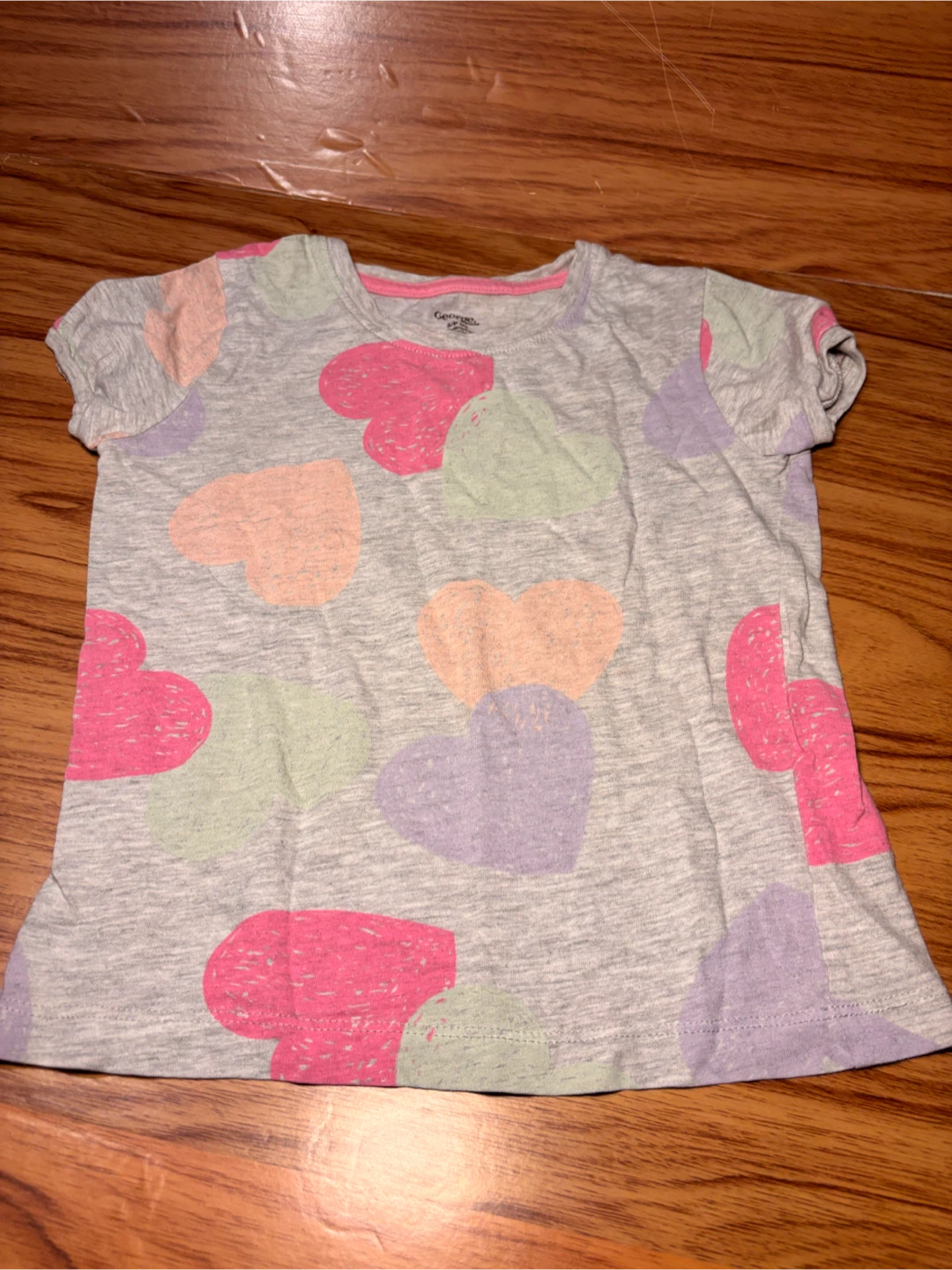 George Girls Heart Pattern T-Shirt szS