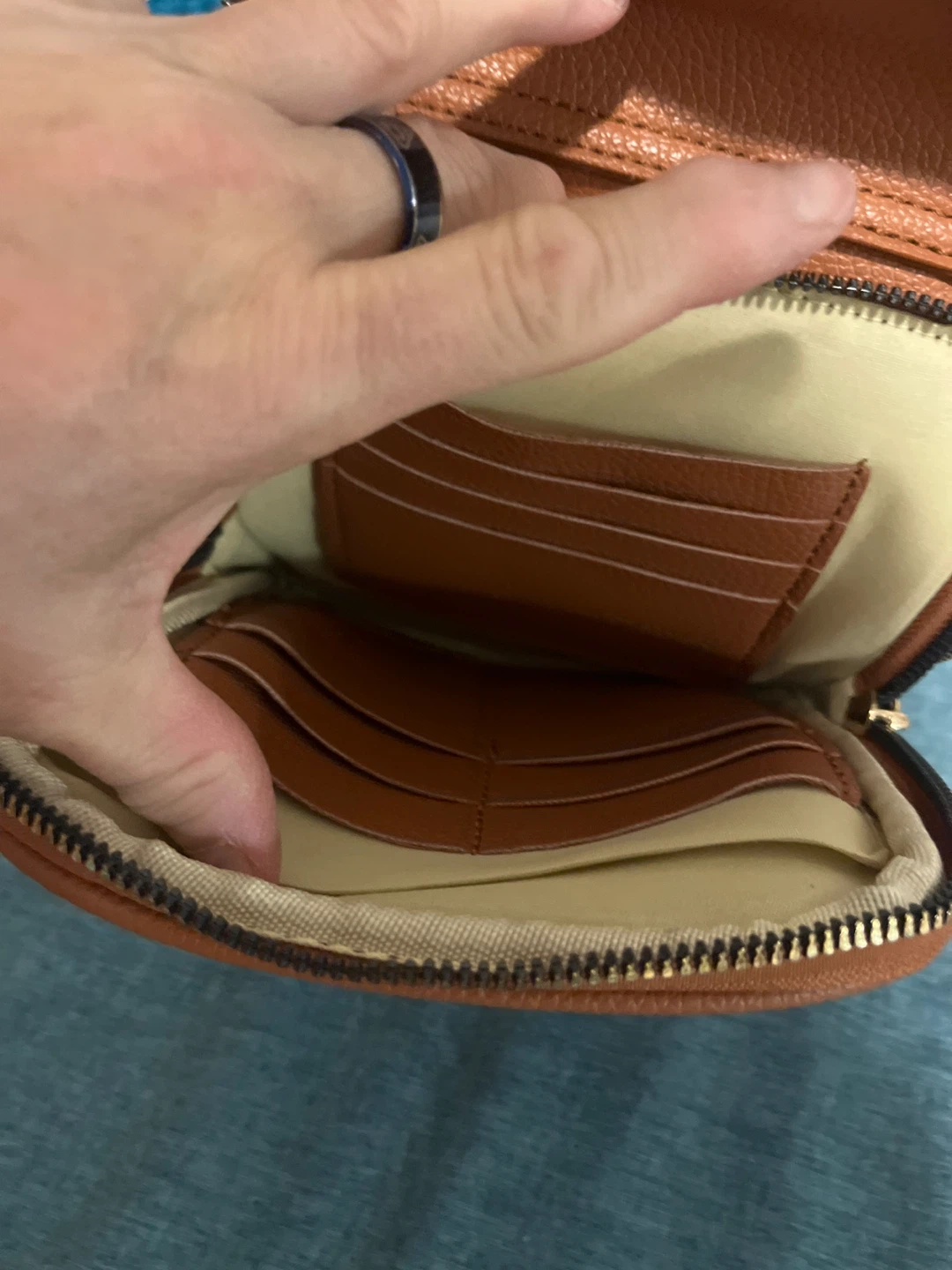 Tan Faux Leather Crossbody Bag - photo 2