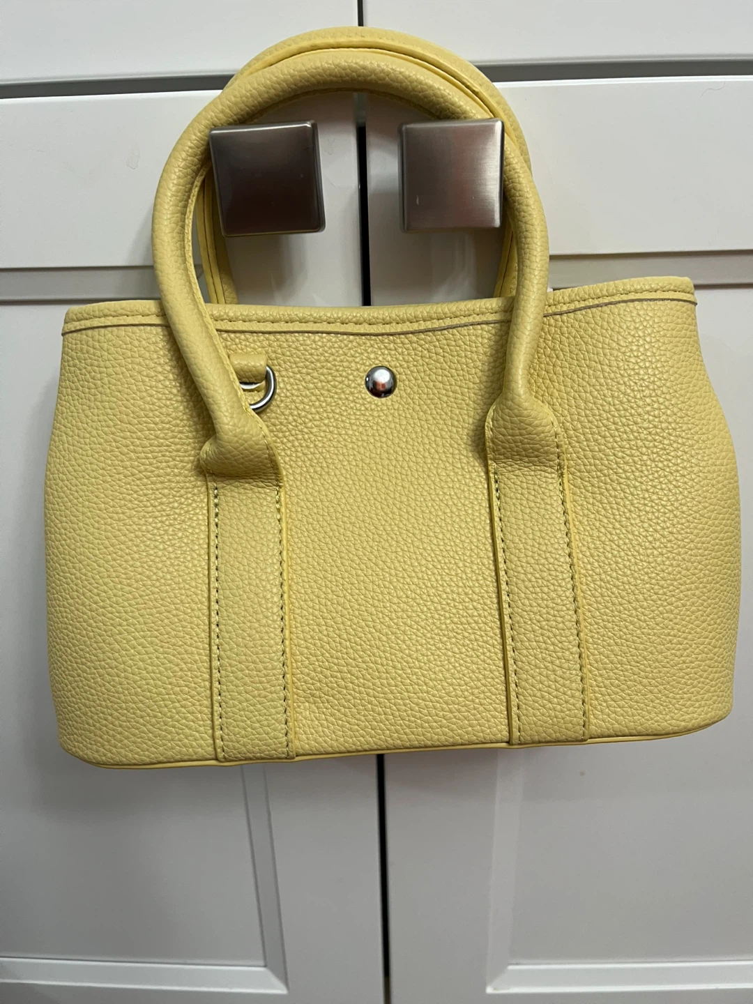 Yellow Pebble Leather Handbag