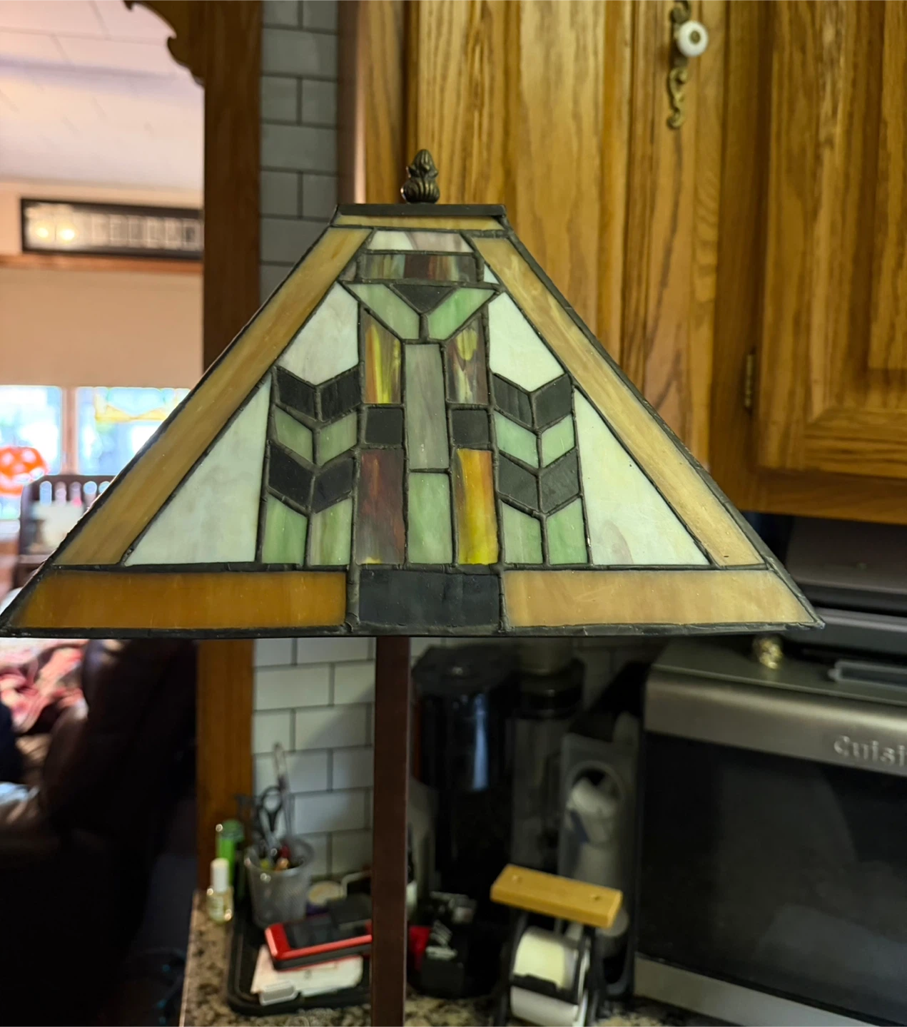 Mission Style Stained Glass Table Lamp