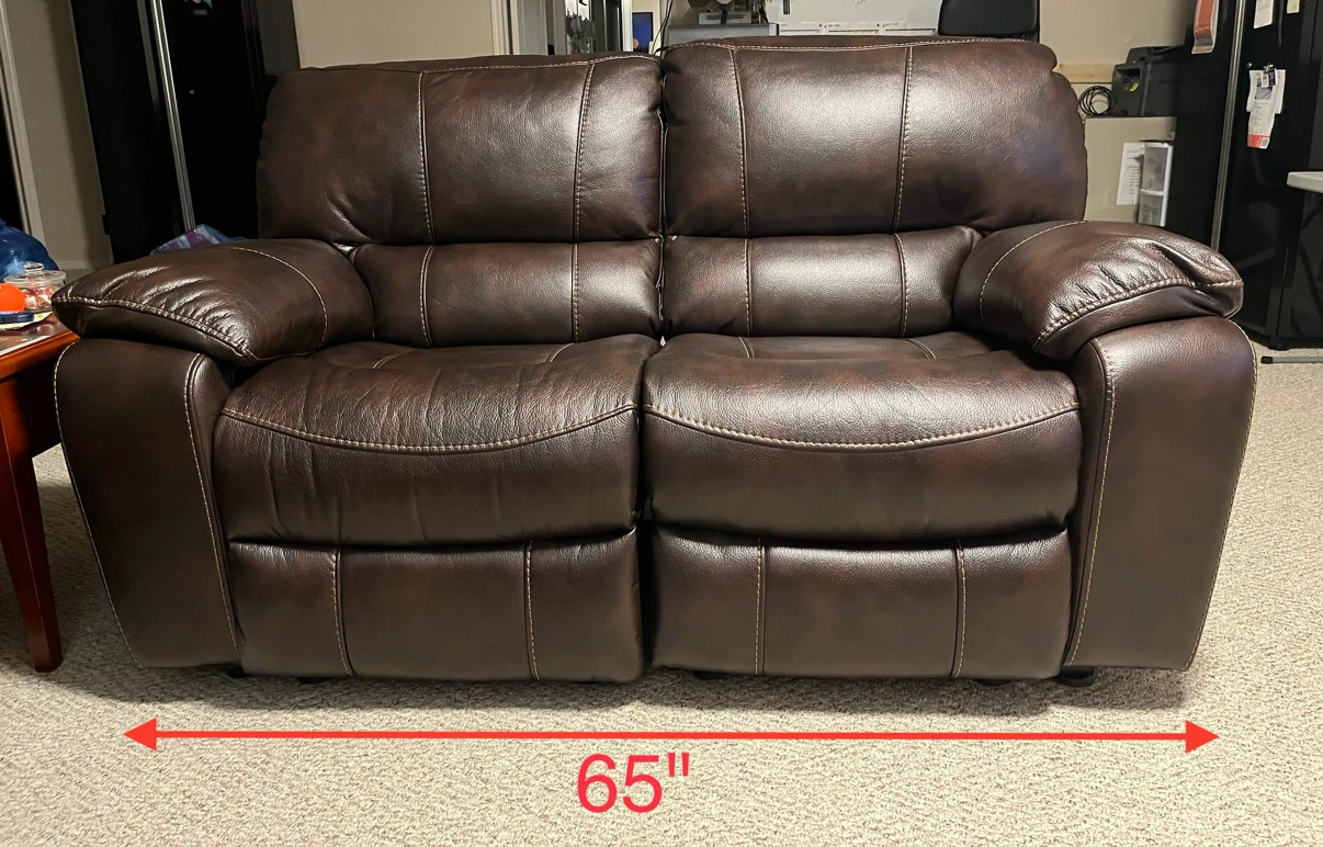 Brown leather electric recliner sofa - photo 4